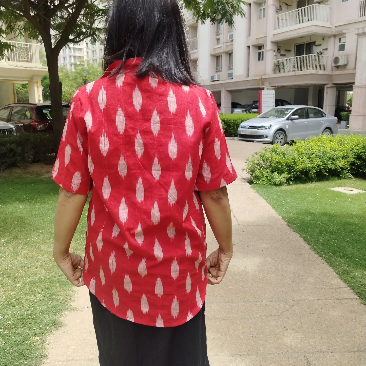 Ikkat weave shirt