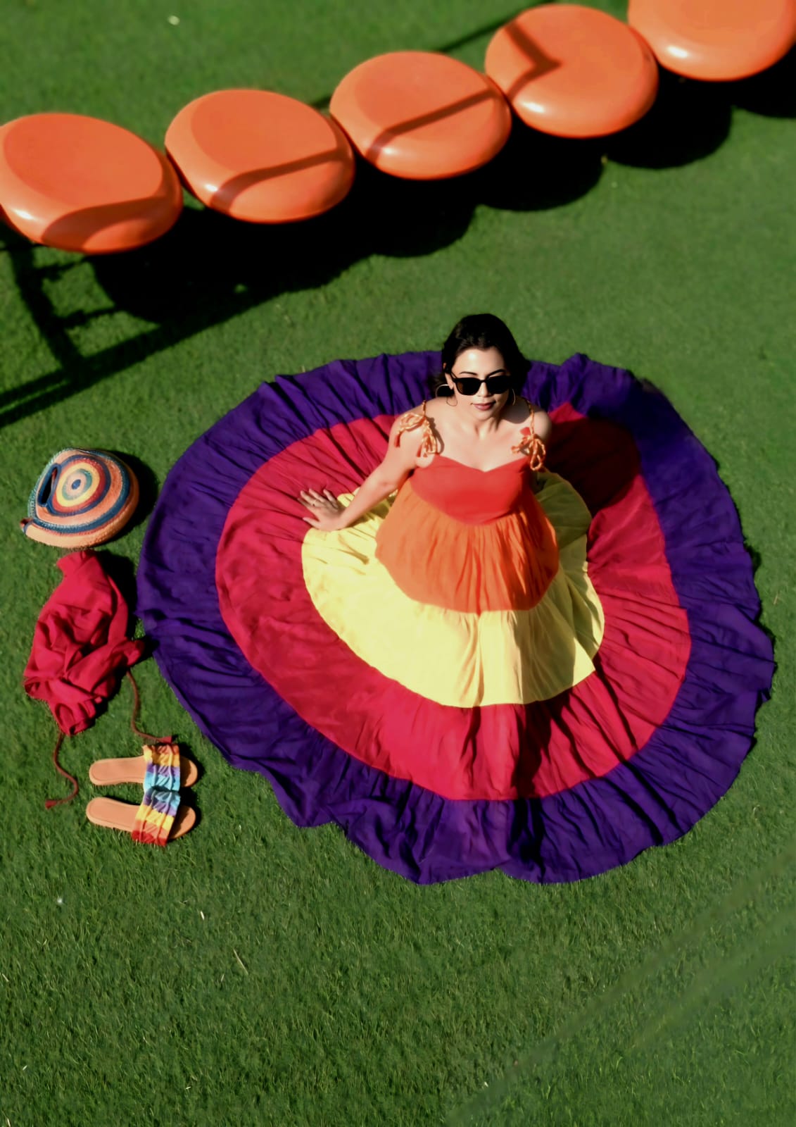 Rainbow Mulmul Dress
