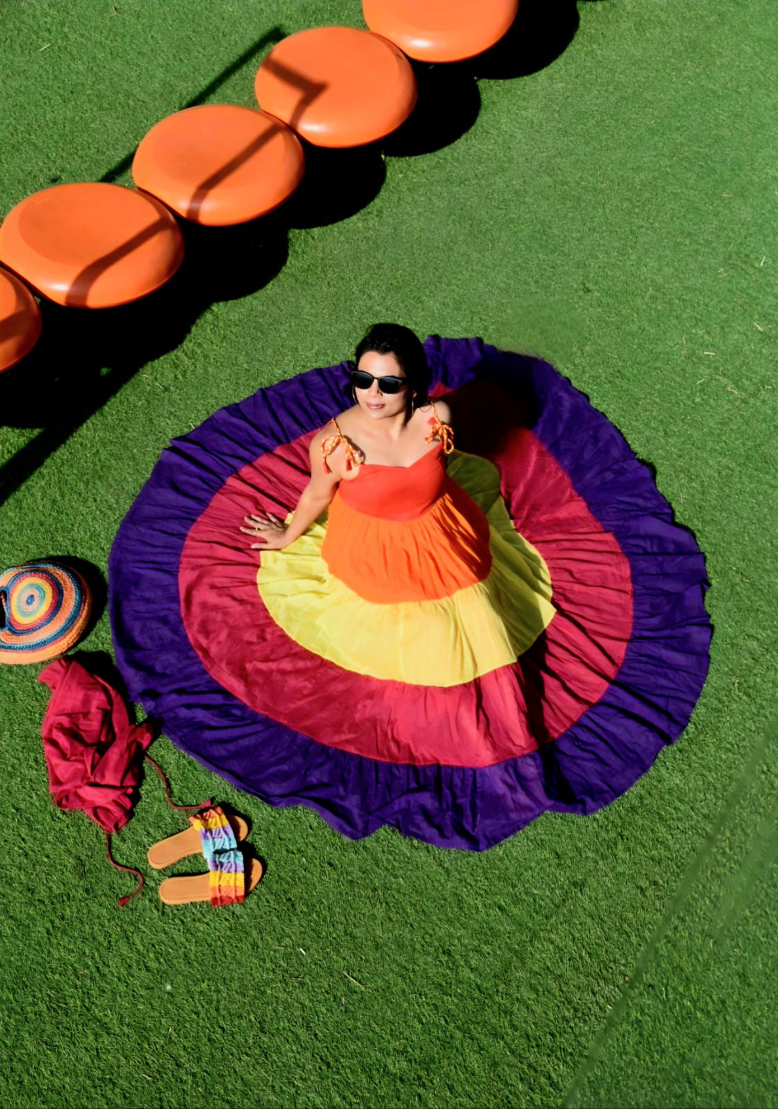 Rainbow Mulmul Dress