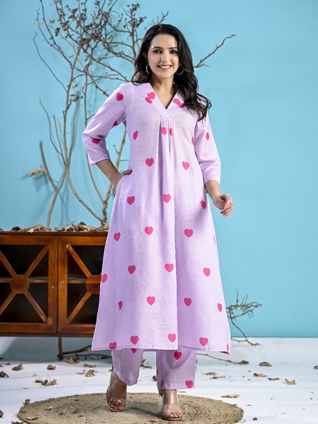 A line kurta bottom (Lavender)