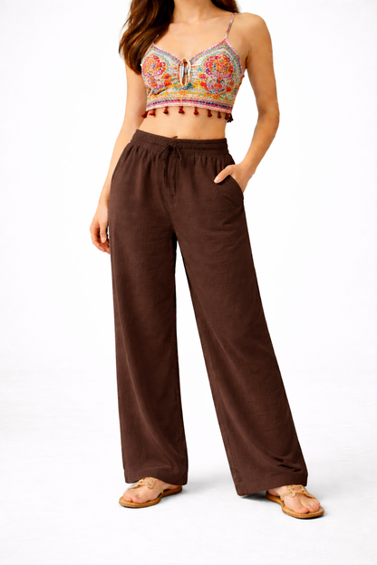 Khadi cotton straight pant( Fully elasticated )