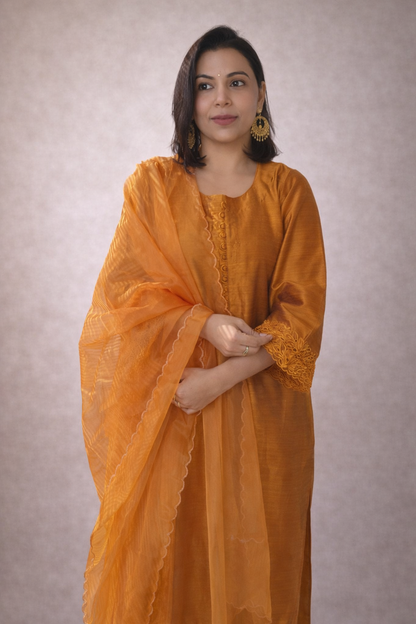 Karigari Cutwork embroidery suit sets  with duppata