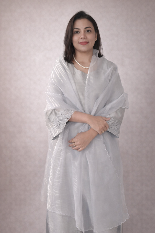 Karigari Cutwork embroidery suit sets  with duppata