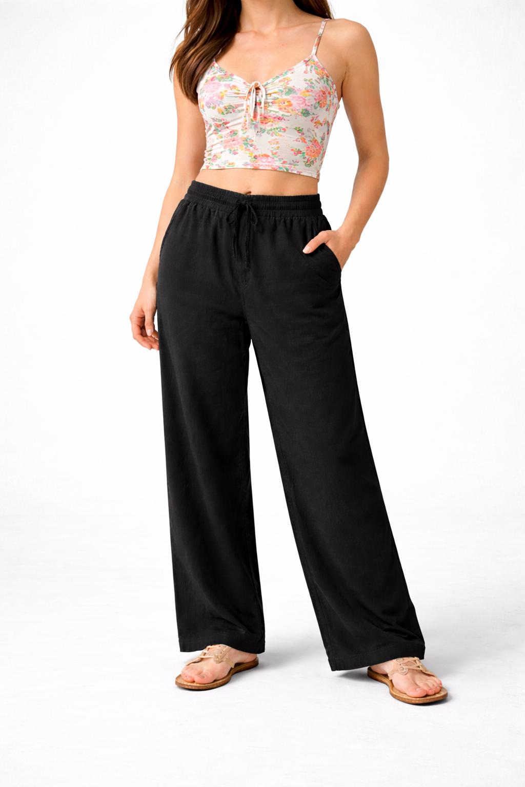 Khadi cotton straight pant( Fully elasticated )