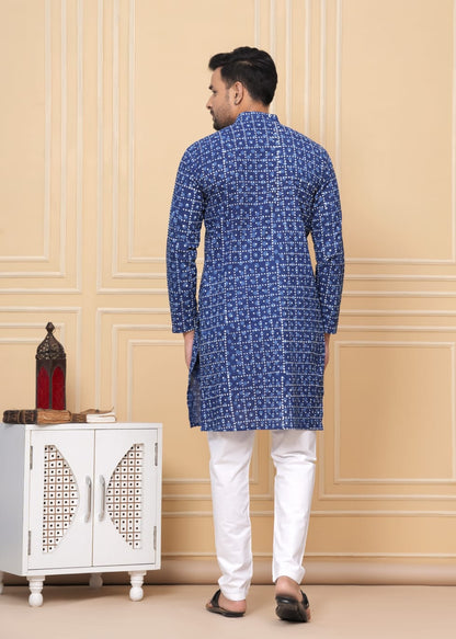 Floral Blue Kurta Set