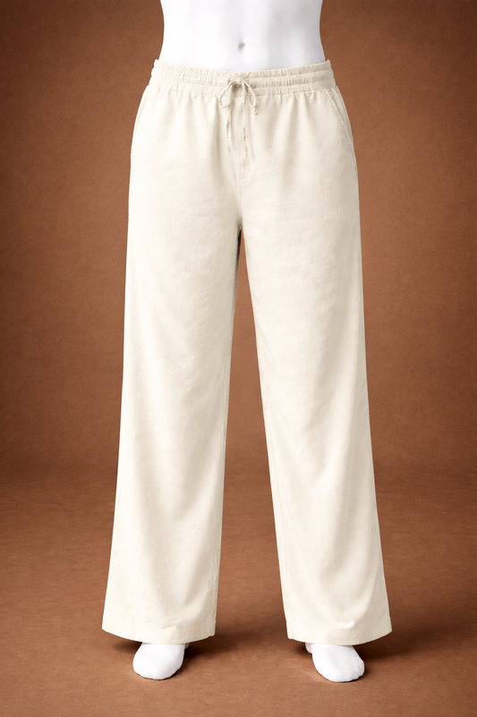 Khadi cotton straight pant( Fully elasticated )