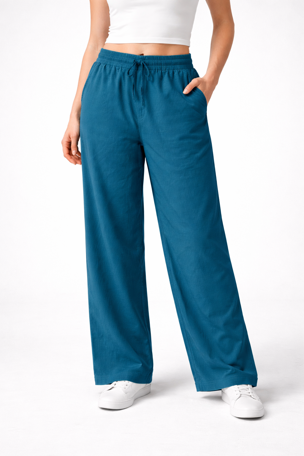 Khadi cotton straight pant( Fully elasticated )