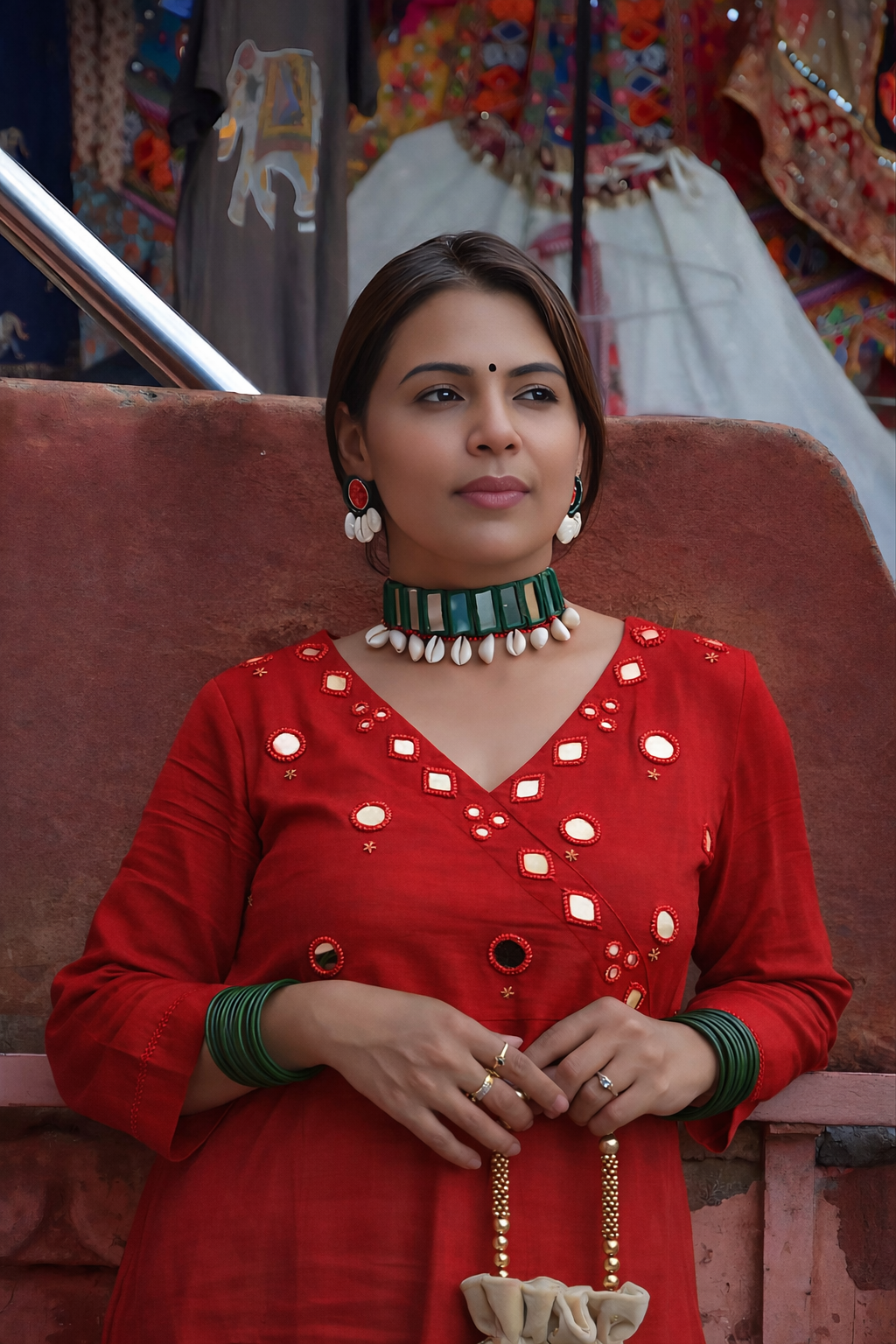 Chamak Mirror work ( 5 Colors)