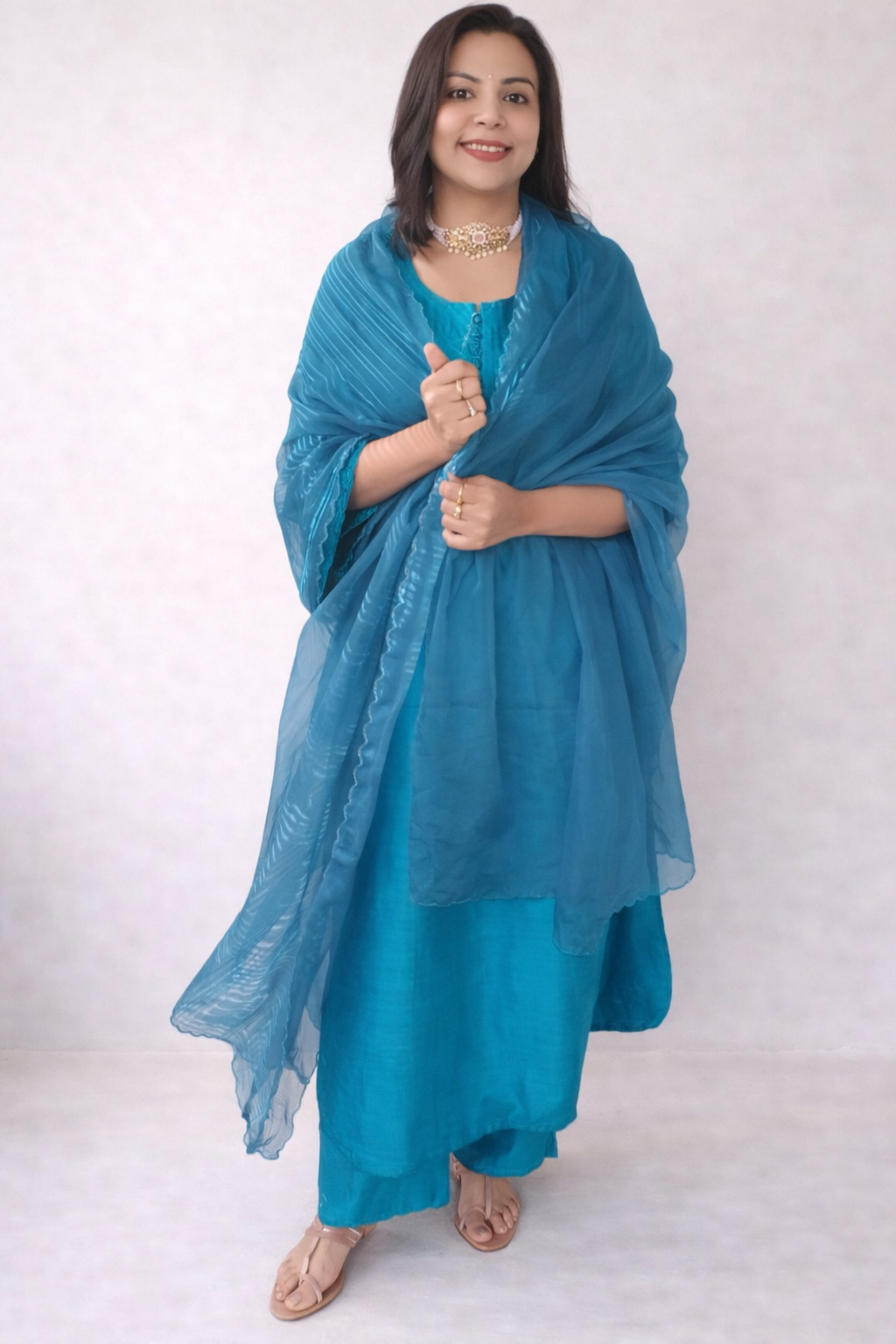 Karigari Cutwork embroidery suit sets  with duppata