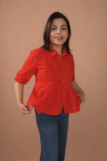 Desk to dinner pintuck tops