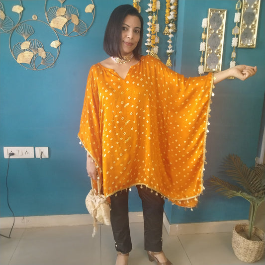 Silk bhandhani kaftans