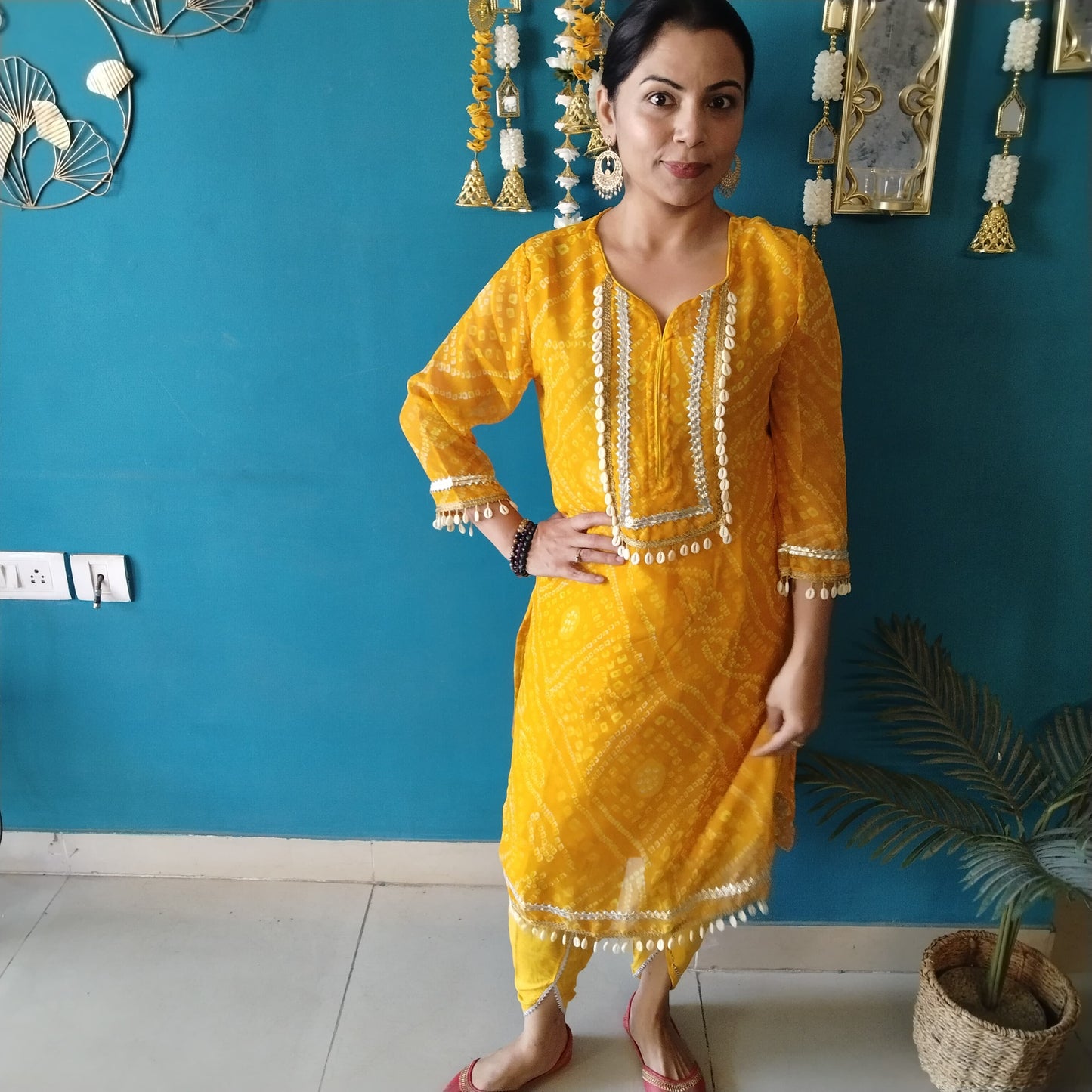 Bhandhani suit set ( Yellow)