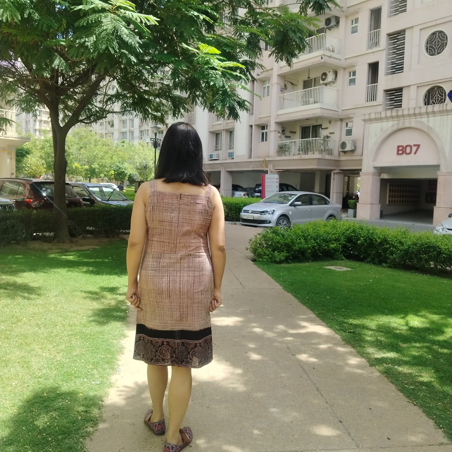 Ajrak dress with shrug