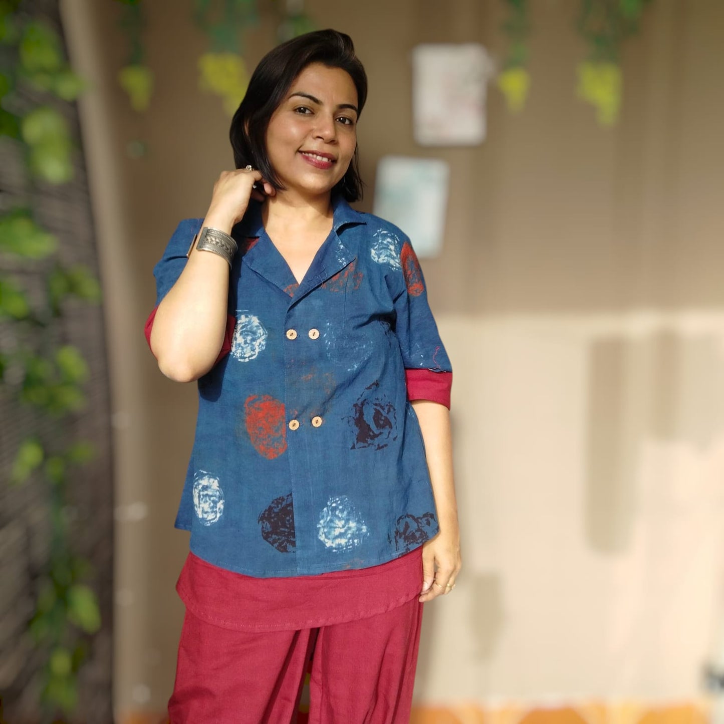 Ajrak 3 Piece set with dual style pants ( 2 colors)