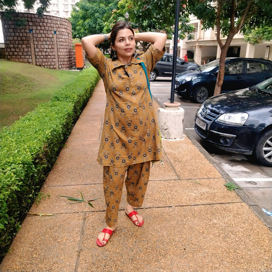 Kantha short kurta set ( 4 colors)