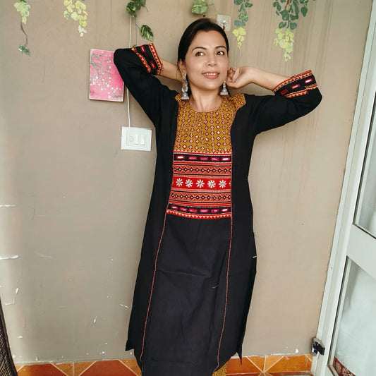 Khadi cotton suit sets with handwork ( 4 Colors)