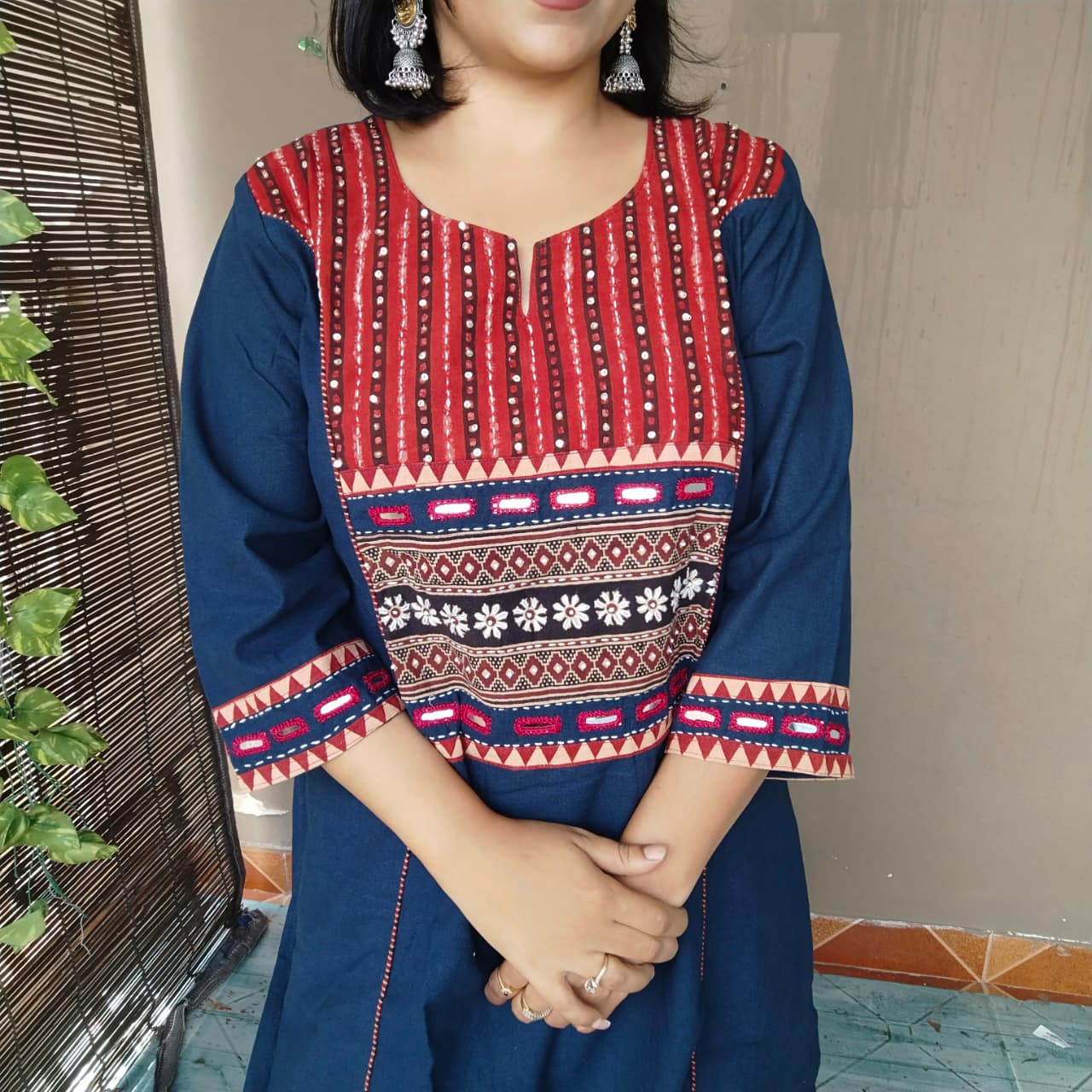 Khadi cotton suit sets with handwork ( 4 Colors)