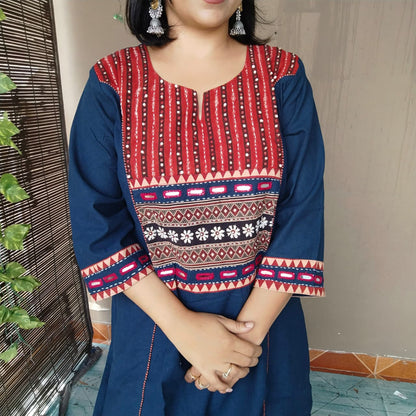 Khadi cotton suit sets with handwork ( 4 Colors)