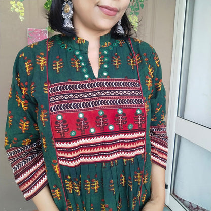 Dabu kurta with patch and mirror work ( 3 colors)