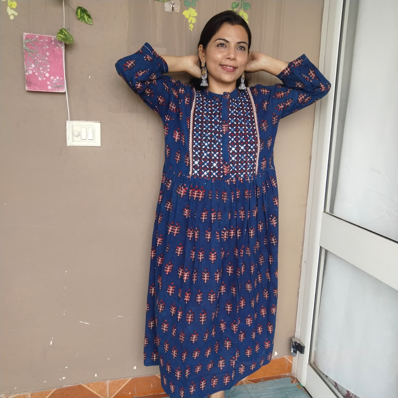 Kurta/dress dabu handblock 60 mirrors