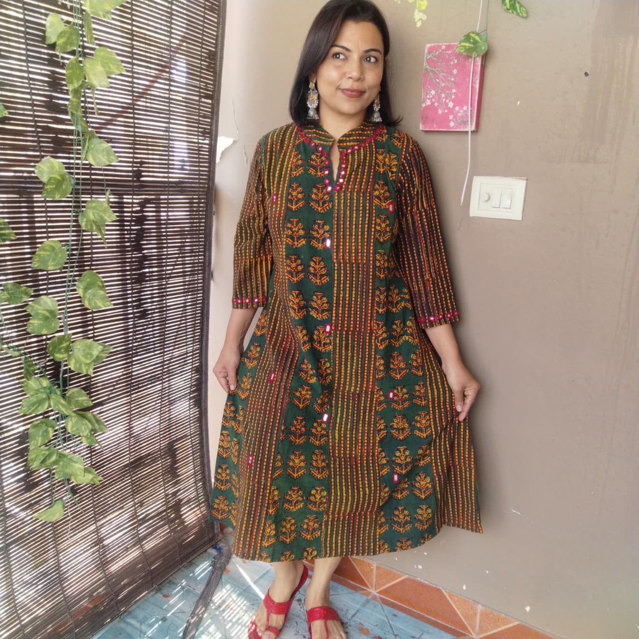 Kalicut handblock kurta with mirrors