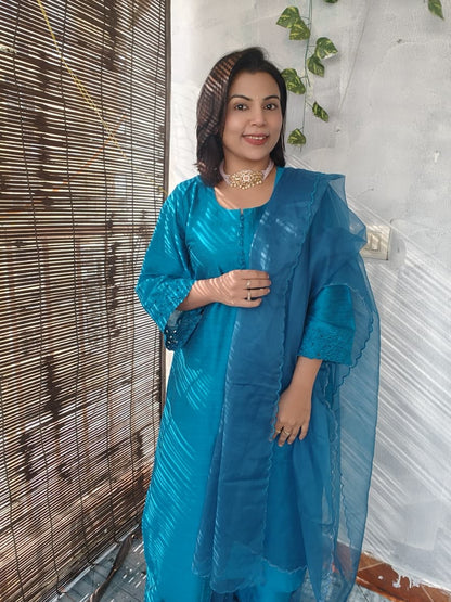 Karigari Cutwork embroidery suit sets  with duppata