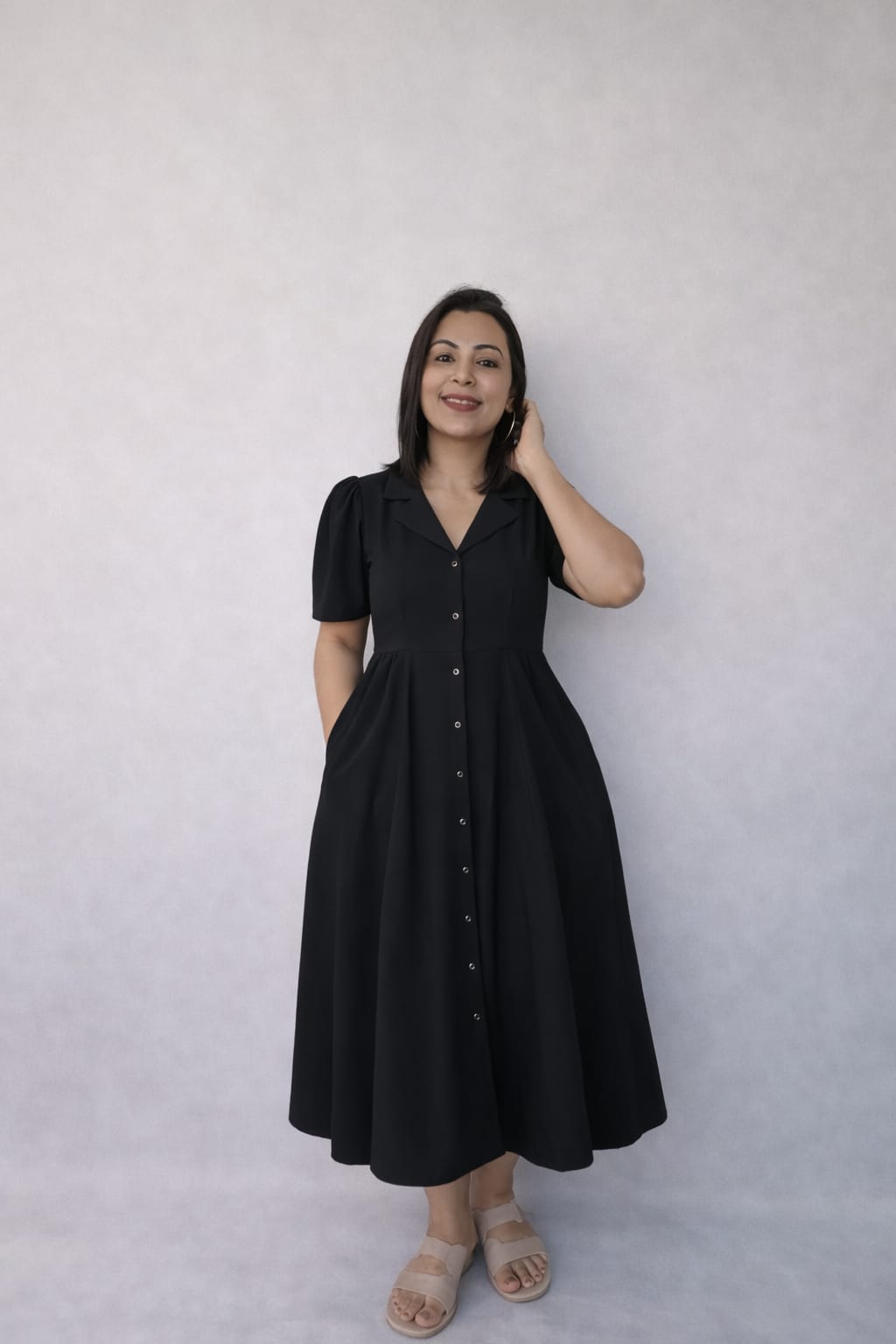 Coat collar desk to dinner dress