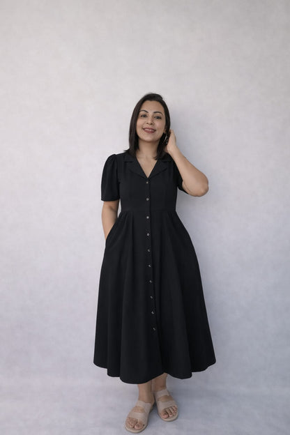 Coat collar desk to dinner dress