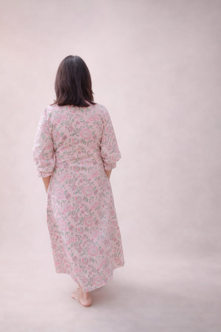 Print story gulab dress