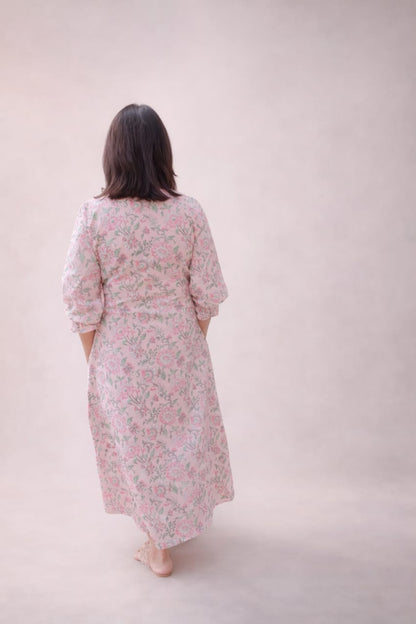 Print story gulab dress