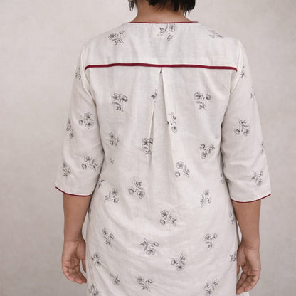 Printed khadi cotton kurta ( 2 colors )