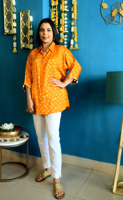 Mefhil Bandhani silk shirt