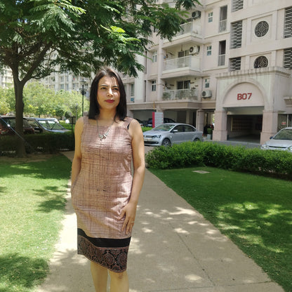 Ajrak dress with shrug
