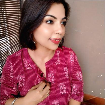 Kantha short kurta set ( 4 colors)