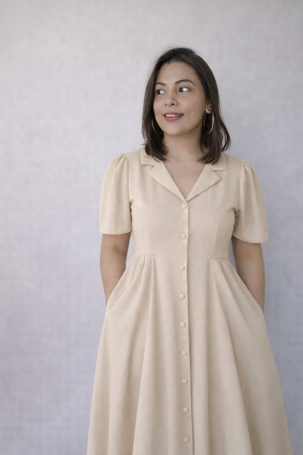 Coat collar desk to dinner dress