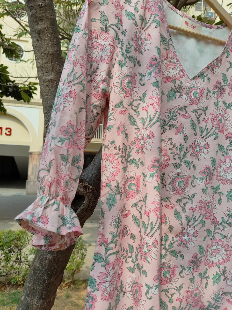 Print story gulab dress