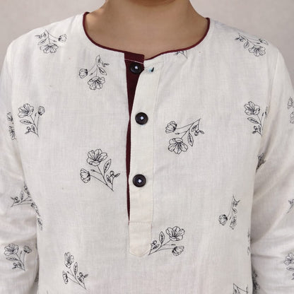 Printed khadi cotton kurta ( 2 colors )