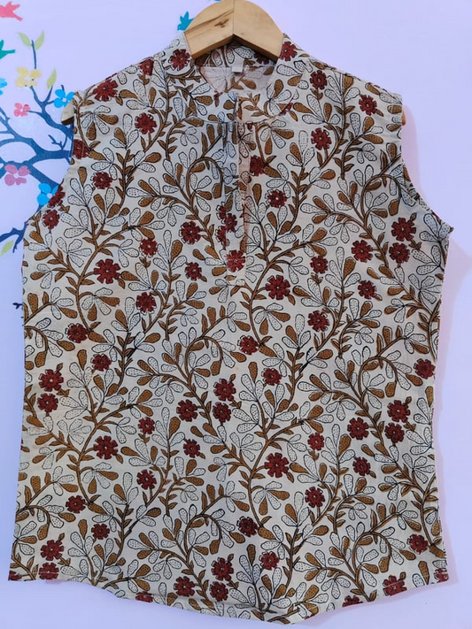 Bagru Print Short top( Little flowers)