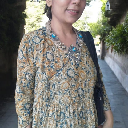 Kalamkari anghraka dress