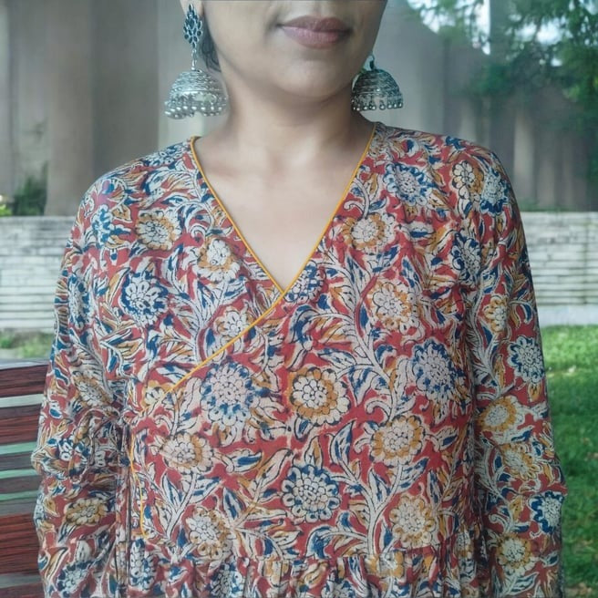 Kalamkari anghraka dress