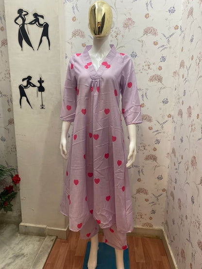 A line kurta bottom (Lavender)