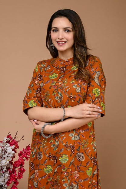 Cotton kurta set ( Brown)