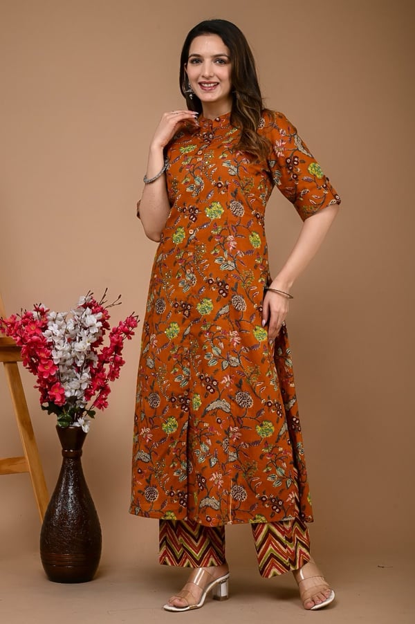 Cotton kurta set ( Brown)