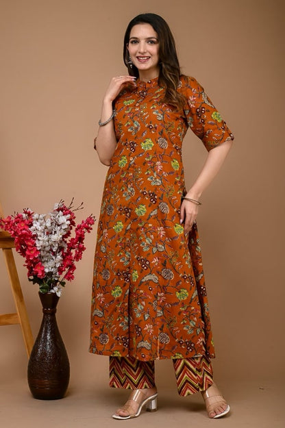 Cotton kurta set ( Brown)