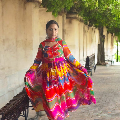Lehriya floor length suit(Multi)