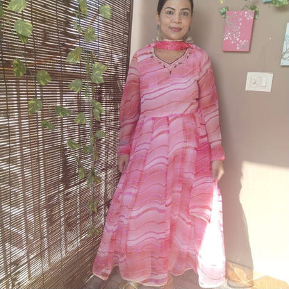 Lehriya powdered pink suit set